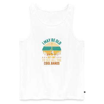 Guitar and Nature Sunset Vibe - Men's Premium Organic Tank Top - white - Front - AI Model Male 178 light (178cm)