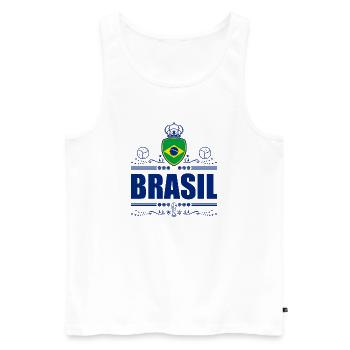 BRAZIL - BRASIL - Men's Premium Organic Tank Top - white - Front - AI Model Male 178 light (178cm)