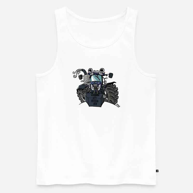 0533 BlueTraktor T7 170 - Männer Premium Bio Tank Top - Weiß
