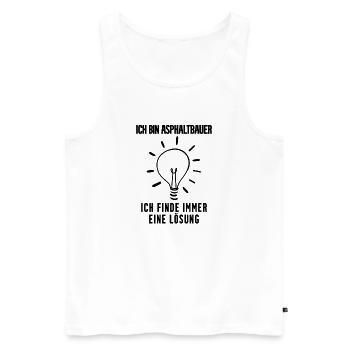 Asphaltbauer Beruf Ausbildung - Männer Premium Bio Tank Top - Weiß - Vorne - AI Model Male 178 light (178cm)