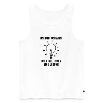 Fachwirt Beruf Ausbildung - Männer Premium Bio Tank Top - Weiß - Vorne - Michal (187cm)