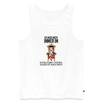 Lustiger Spruch König - im Mittelpunkt stehen - Männer Premium Bio Tank Top - Weiß - Vorne - Michal (187cm)