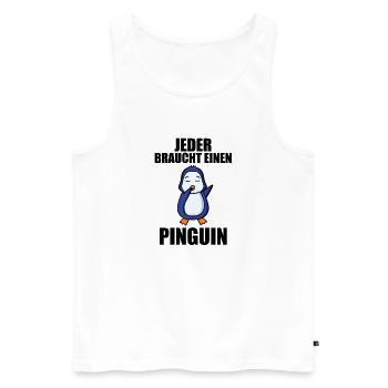 Pinguin Pinguine - Männer Premium Bio Tank Top - Weiß - Vorne - AI Model Male 178 light (178cm)