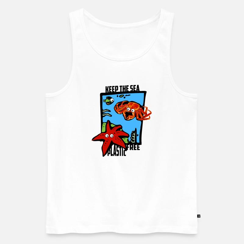Halte das Meer Plastikfrei - Männer Premium Bio Tank Top - Weiß