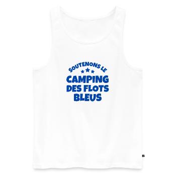 camping, fan de camping, campeur - Débardeur bio Premium Homme - blanc - Devant - AI Model Male 178 light (178cm)