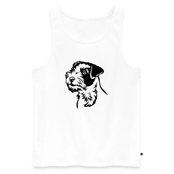 Parson Russell Terrier Head - Men's Premium Organic Tank Top - white - Front - Michal (187cm)