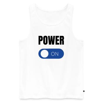 Blauer Toggle ON Design Power Motivation Energie - Männer Premium Bio Tank Top - Weiß - Vorne - Michal (187cm)
