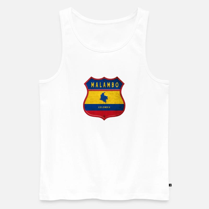 Malambo Kolumbien Wappen Design - Männer Premium Bio Tank Top - Weiß