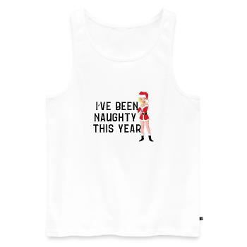 Naughty Christmas 'sweater' - Men's Premium Organic Tank Top - white - Front - Michal (187cm)