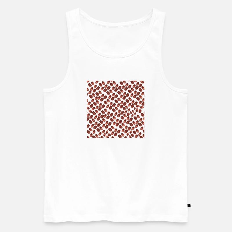 kaffeeshirts unisex, kaffeebohnenmuster - Männer Premium Bio Tank Top - Weiß