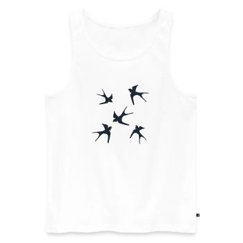 Rauchschwalben, Schwalbenschwarm, Vögel für frauen - Männer Premium Bio Tank Top - Weiß - Vorne - AI Model Male 178 light (178cm)