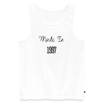 Created in 1997 - Men's Premium Organic Tank Top - white - Front - Michal (187cm)