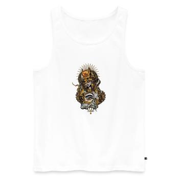 Anubis mask with the all-seeing eye - Men's Premium Organic Tank Top - white - Front - AI Model Male 178 light (178cm)