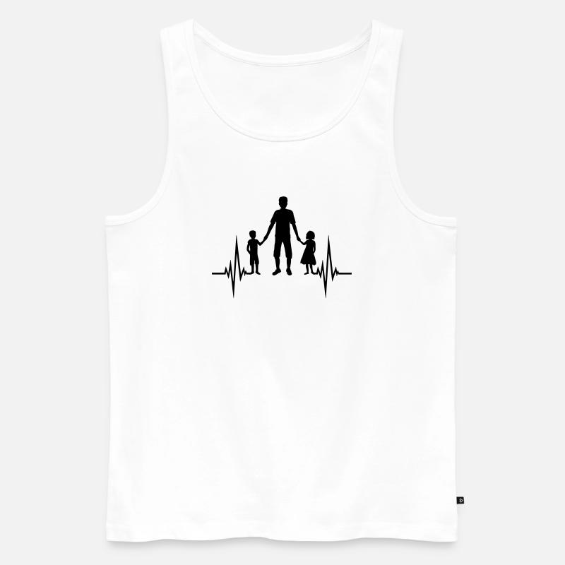 Mädchen Junge Papa Puls - Männer Premium Bio Tank Top - Weiß