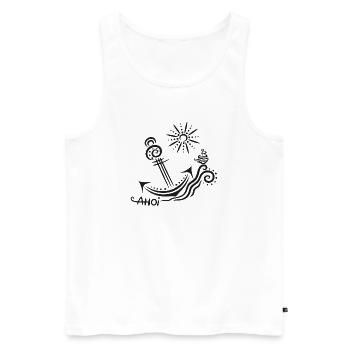 Anker Voyage Été Ahoi - Débardeur bio Premium Homme - blanc - Devant - Michal (187cm)