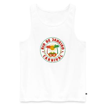 Rio Carnaval Sun Mask Logo - Men's Premium Organic Tank Top - white - Front - AI Model Male 178 light (178cm)