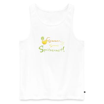 Sommer, Sonne, Spritzerzeit! Weinglas - Männer Premium Bio Tank Top - Weiß - Vorne - Michal (187cm)