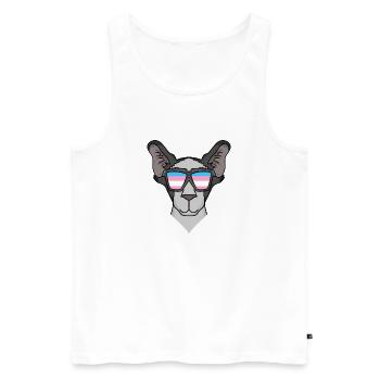 Transgender Transsexuell Orientalisch Kurzhaar - Männer Premium Bio Tank Top - Weiß - Vorne - Michal (187cm)