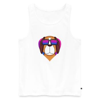 Bisexuell Bernhardiner Hund - Hund mit Brille - Männer Premium Bio Tank Top - Weiß - Vorne - Michal (187cm)