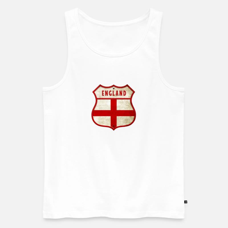 England Flaggen Wappen - Männer Premium Bio Tank Top - Weiß