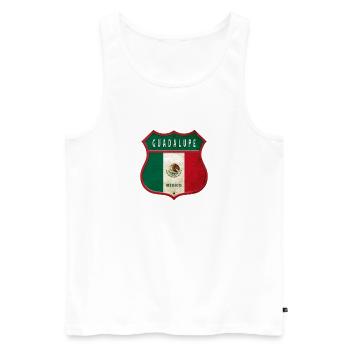 Guadalupe Mexiko Wappen Design - Männer Premium Bio Tank Top - Weiß - Vorne - AI Model Male 178 light (178cm)