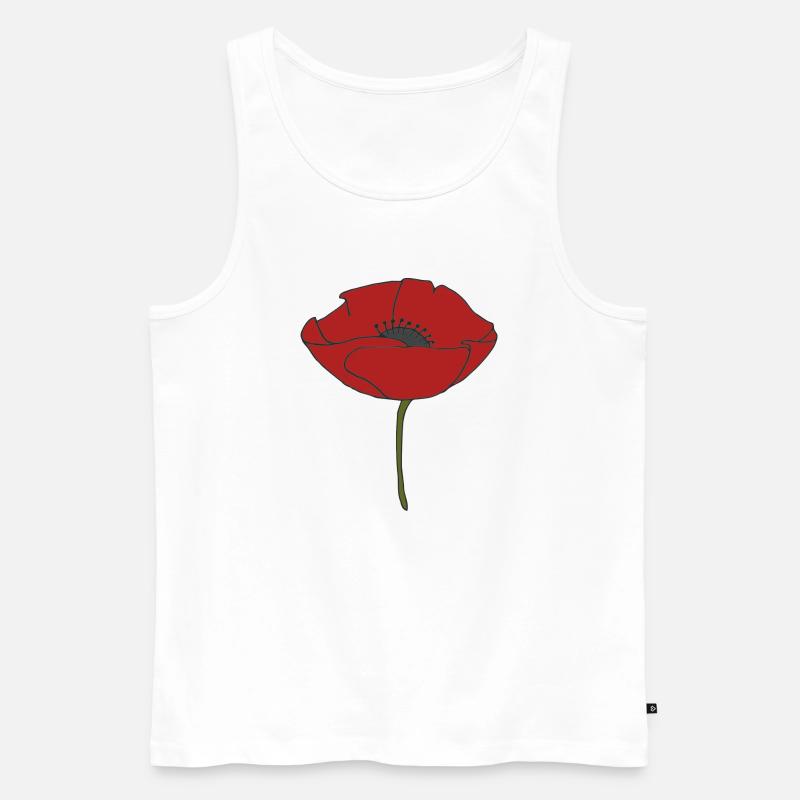 mohnblume - Männer Premium Bio Tank Top - Weiß