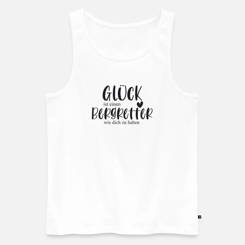 Bergretter Berg Klettern Berg Geschenk - Männer Premium Bio Tank Top - Weiß