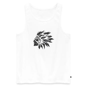 Indianer Symbol Häuptling Illustration Grafik icon - Männer Premium Bio Tank Top - Weiß - Vorne - Michal (187cm)