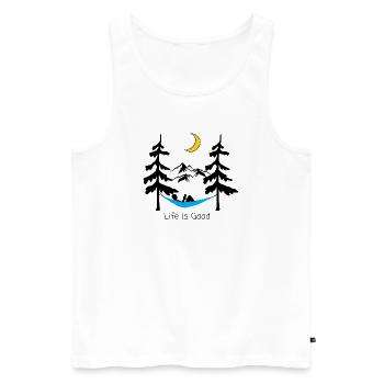 Conception ludique de lune souriante nocturne - Débardeur bio Premium Homme - blanc - Devant - AI Model Male 178 light (178cm)