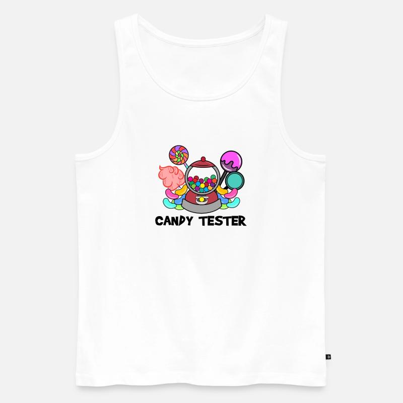 Candy Sweets Statement Dessert Snacking - Débardeur bio Premium Homme - blanc