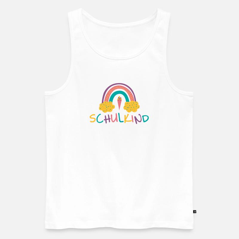 Schulkind - Regenbogen (2) - Männer Premium Bio Tank Top - Weiß
