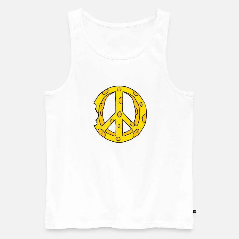 Käse Peace Frieden - Männer Premium Bio Tank Top - Weiß