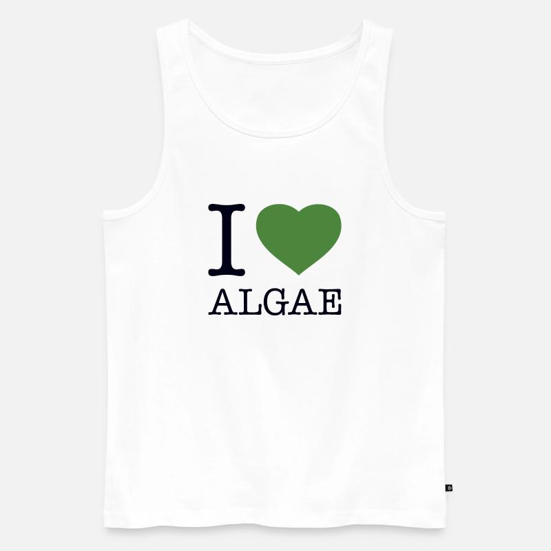 I LOVE ALGAE Algen - Männer Premium Bio Tank Top - Weiß