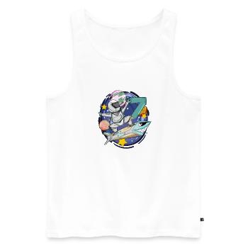 7 Birthday Astronaut Rockets Space - Men's Premium Organic Tank Top - white - Front - Michal (187cm)
