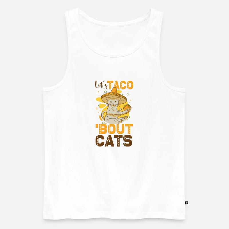 Let's Taco Bout Cats Catlover - Männer Premium Bio Tank Top - Weiß