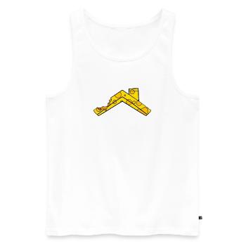 Käse Dach - Männer Premium Bio Tank Top - Weiß - Vorne - AI Model Male 178 light (178cm)