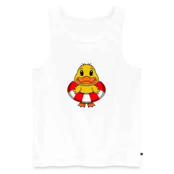 Bouée de sauvetage duck swimming - Débardeur bio Premium Homme - blanc - Devant - Michal (187cm)