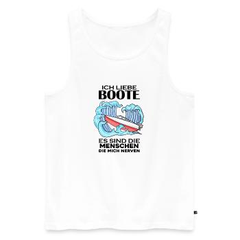 Motorboot Kapitän Bootsführerschein - Männer Premium Bio Tank Top - Weiß - Vorne - Michal (187cm)