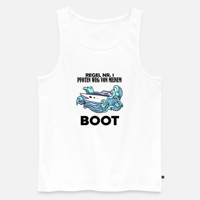 Motorboot Kapitän Boot Boote Seefahrt - Männer Premium Bio Tank Top - Weiß