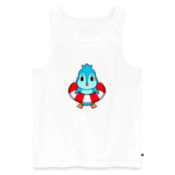 Bouée de sauvetage Penguin Swimming - Débardeur bio Premium Homme - blanc - Devant - Michal (187cm)