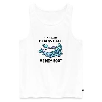 Urlaub Motorboot Kapitän Bootsführerschein - Männer Premium Bio Tank Top - Weiß - Vorne - Michal (187cm)