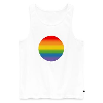 Rainbow Course Round - Men's Premium Organic Tank Top - white - Front - AI Model Male 178 light (178cm)