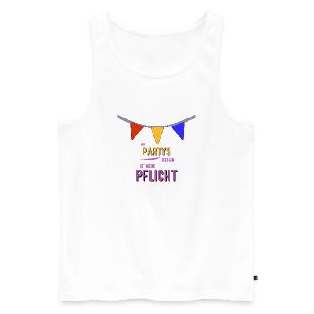Party machen ist meine Pflicht - Männer Premium Bio Tank Top - Weiß - Vorne - Michal (187cm)