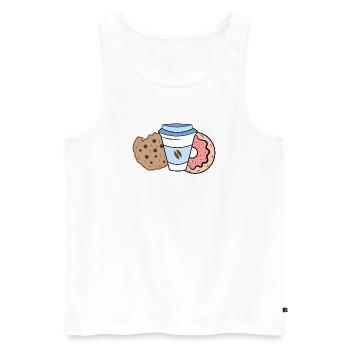Donut Kekse Lecker Nachspeise Kalorien Süßigkeiten - Männer Premium Bio Tank Top - Weiß - Vorne - Michal (187cm)