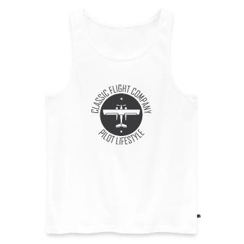 Flugzeug Symbol Fliegen Pilot Piloten Klassiker - Männer Premium Bio Tank Top - Weiß - Vorne - Michal (187cm)
