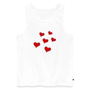 Verstreute Herzen - Männer Premium Bio Tank Top - Weiß - Vorne - AI Model Male 178 light (178cm)