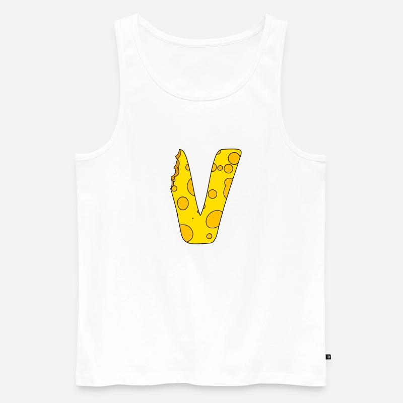 Buchstabe V - Männer Premium Bio Tank Top - Weiß