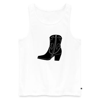 Ladies western boot - Men's Premium Organic Tank Top - white - Front - AI Model Male 178 light (178cm)