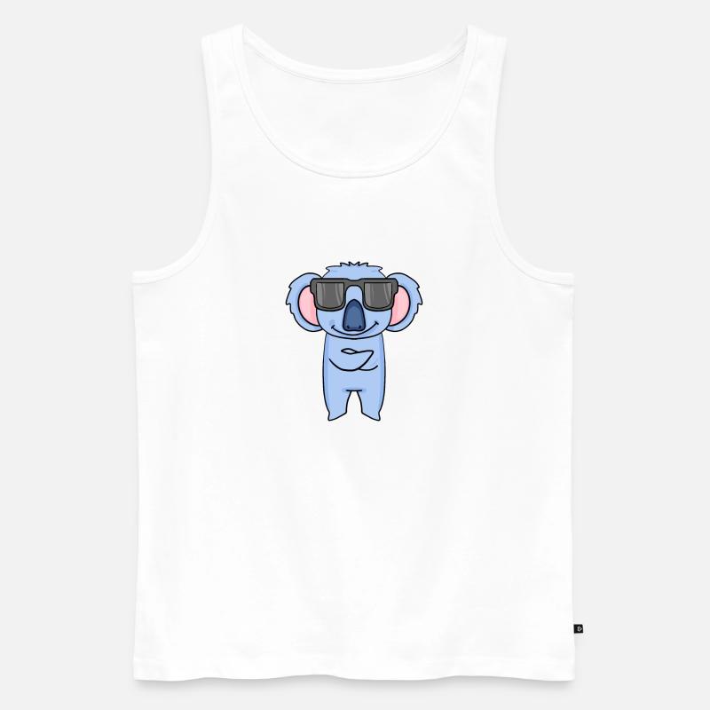 Koala mit Sonnenbrille - Männer Premium Bio Tank Top - Weiß