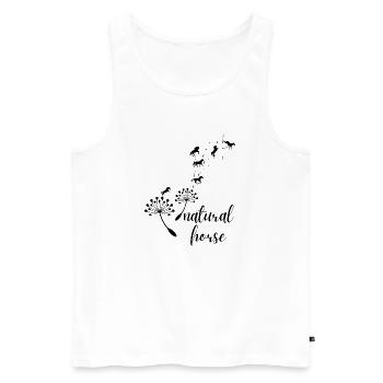 Natural Horse mit Blumen - Männer Premium Bio Tank Top - Weiß - Vorne - Michal (187cm)